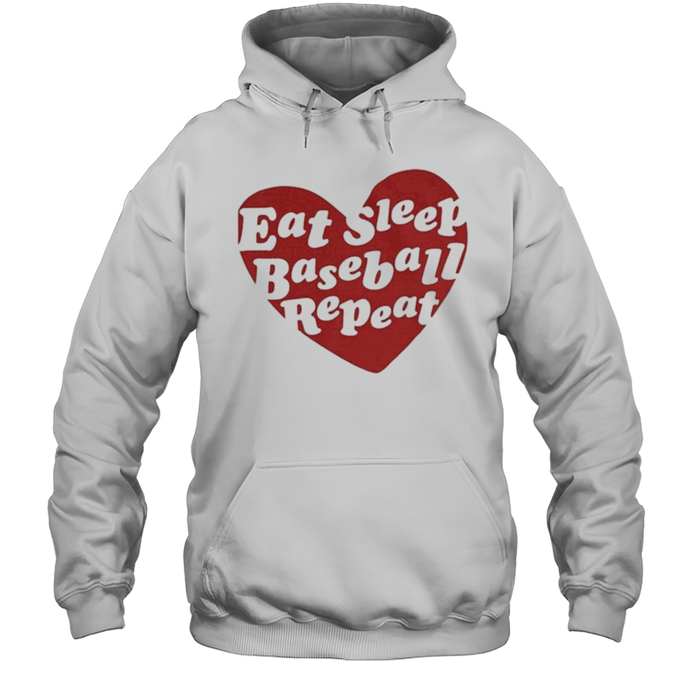 Eat Sleep Baseball Repeat Heart T-shirt Unisex Hoodie