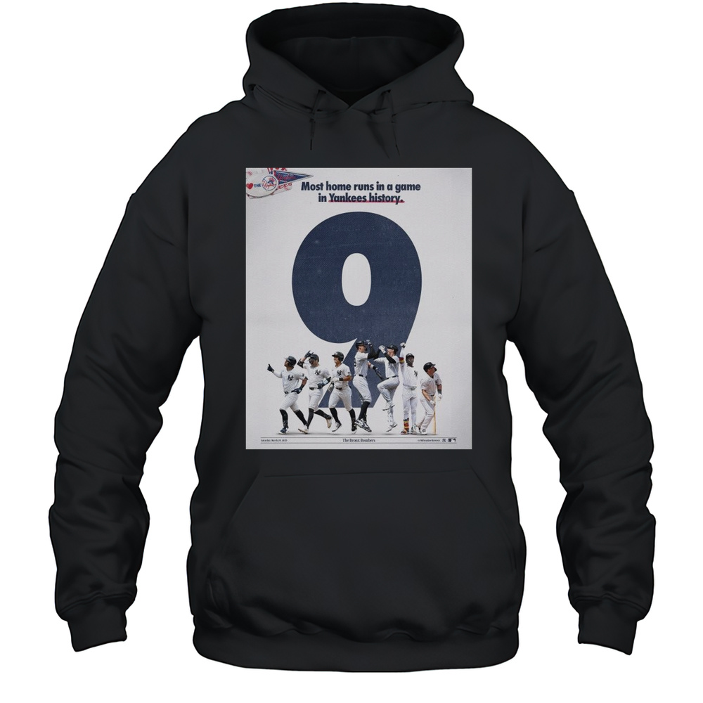History For The Bronx Bombers Most Home Runs In A Game In New York Yankees Baseball MLB History T-shirt Unisex Hoodie