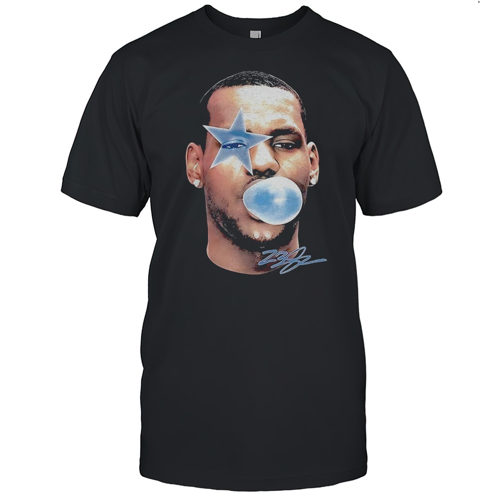 King LeBron James NBA All Star Basketball Big Face Bling Graphic Shirt