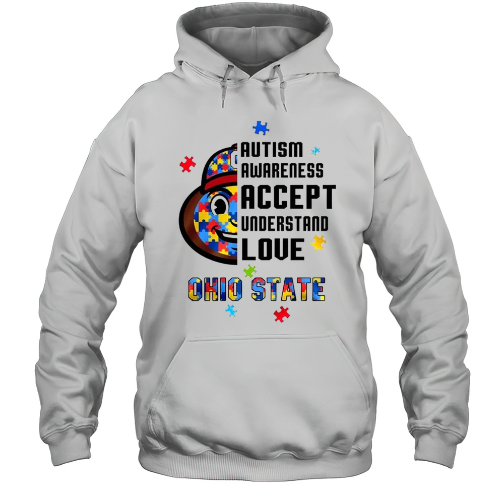 Ohio State Buckeyes Autism Awareness Accept Understand Love 2025 Shirt Unisex Hoodie