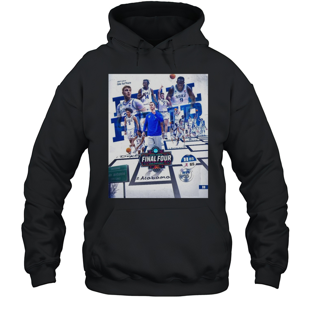 Poster Duke Blue Devils Mens Basketball Win 85-65 Alabama Final Score 2025 Final Four San Antonio T-shirt Unisex Hoodie