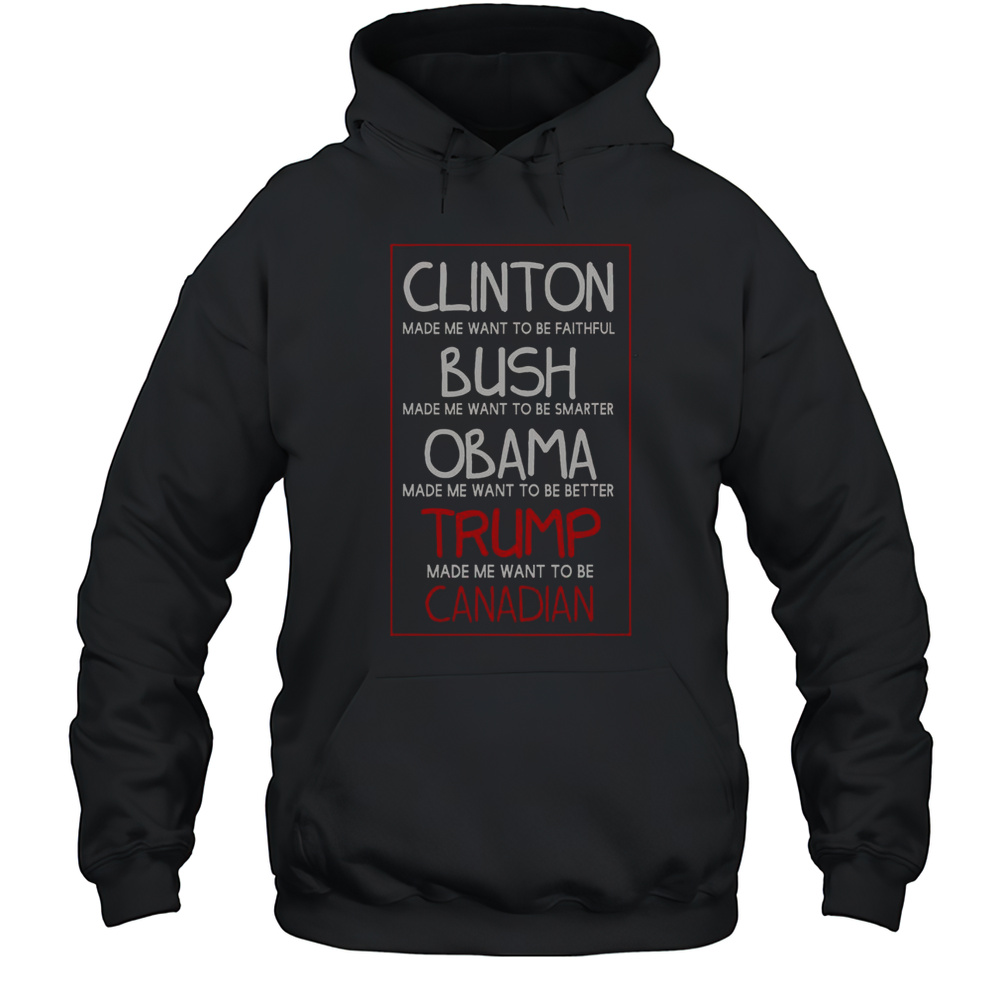 Premium Anti Trump Made Me Want Become Canadian President T-Shirt Unisex Hoodie