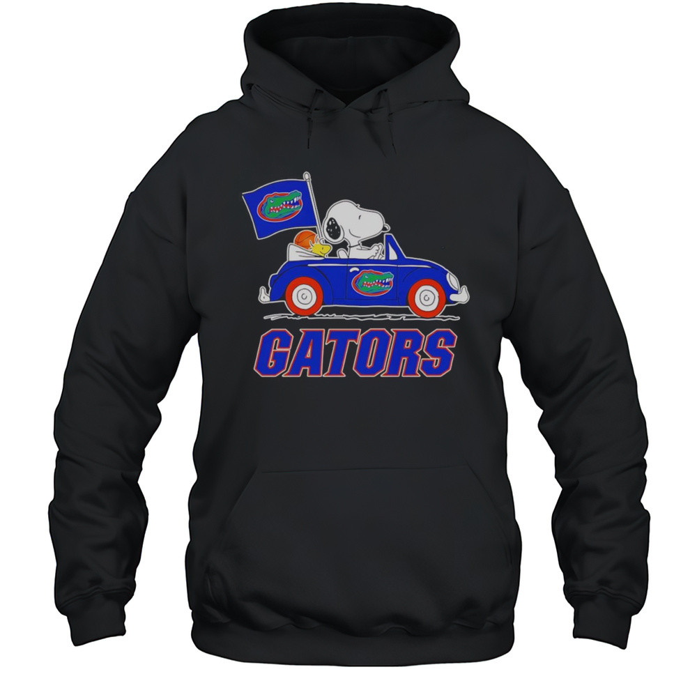 Snoopy And Woodstock Driving Florida Gators Basketball Shirt Unisex Hoodie