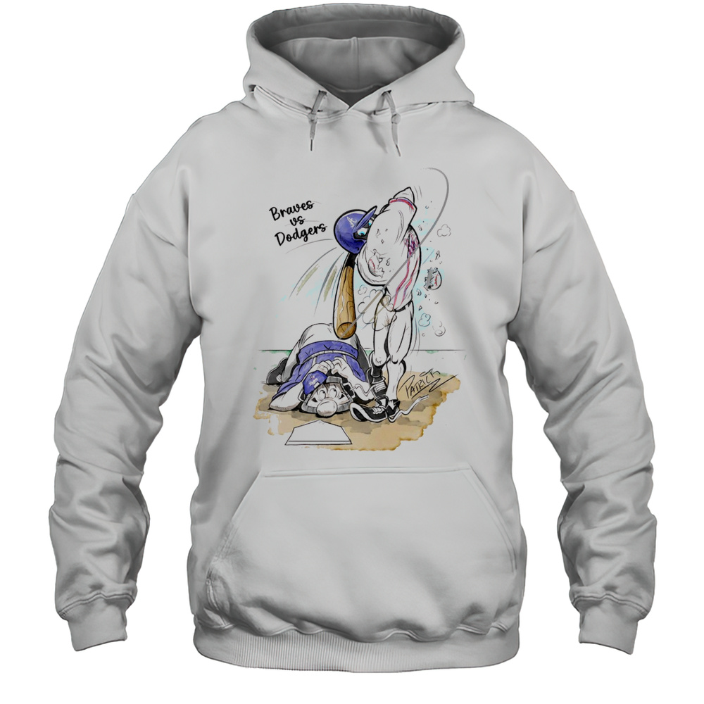 Atlanta Braves Vs Los Angeles Dodgers This Season Cartoon Patrick Carlson T-shirt Unisex Hoodie