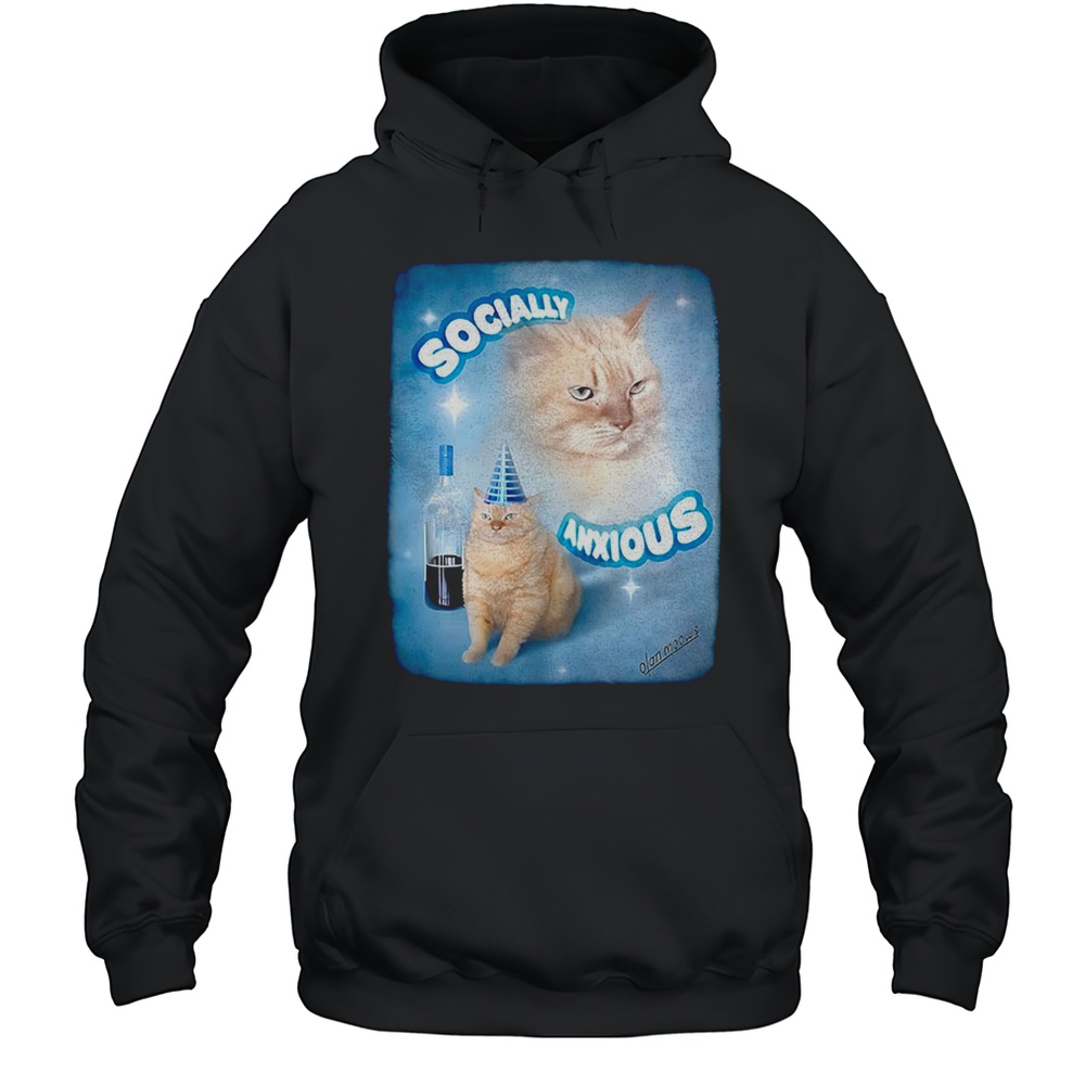Cat Socially Anxious Shirt Unisex Hoodie