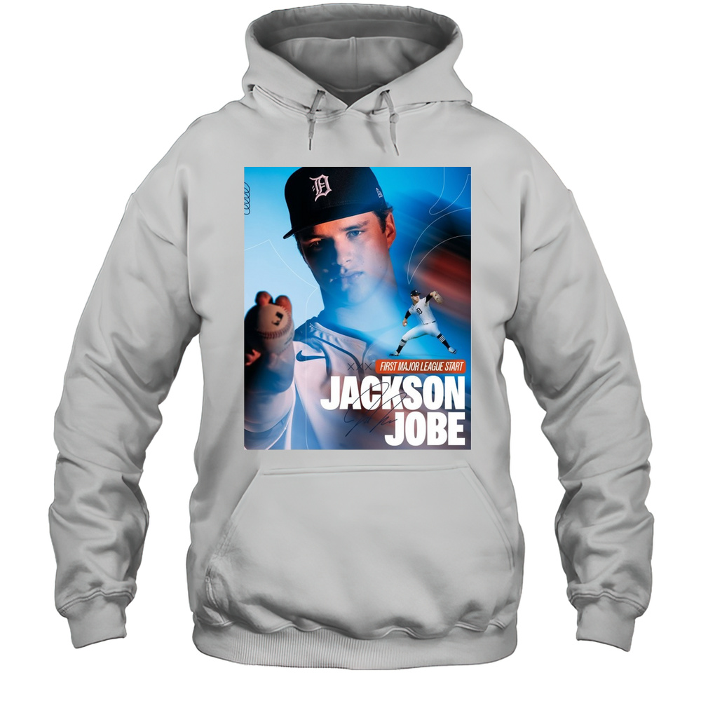 Detroit Tigers Baseball First Major League Start Jackson Jobe Signature Poster T-shirt Unisex Hoodie