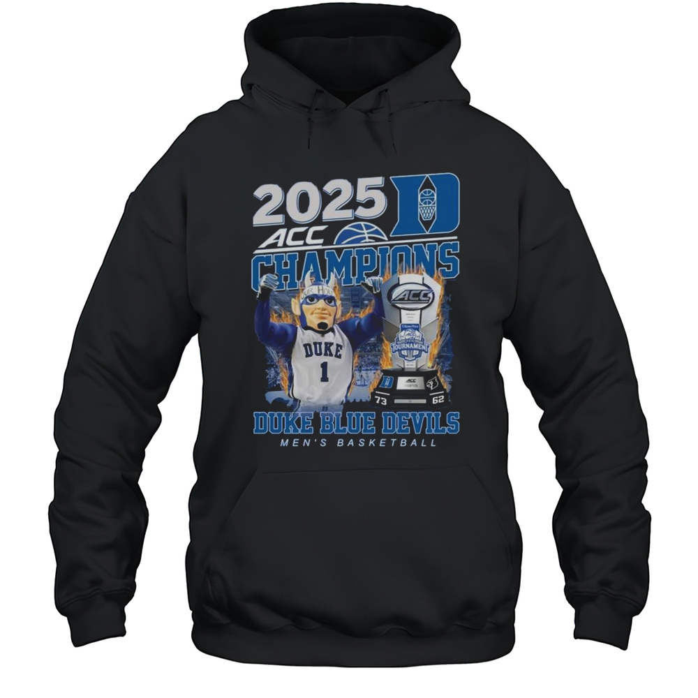 Duke Blue Devils 2025 ACC Champions Mascot Shirt Unisex Hoodie