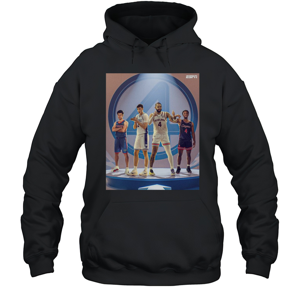 Florida Gators Duke Blue Devils Auburn Tigers Cougars Basketball NCAA And Then There Were 4 Poster T-shirt Unisex Hoodie