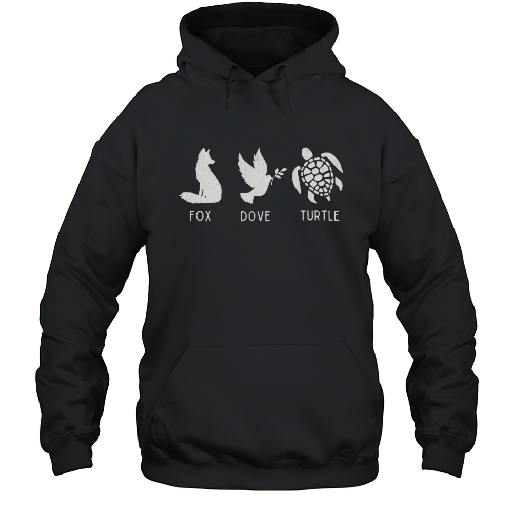 Fox Dove Turtle Shirt Unisex Hoodie