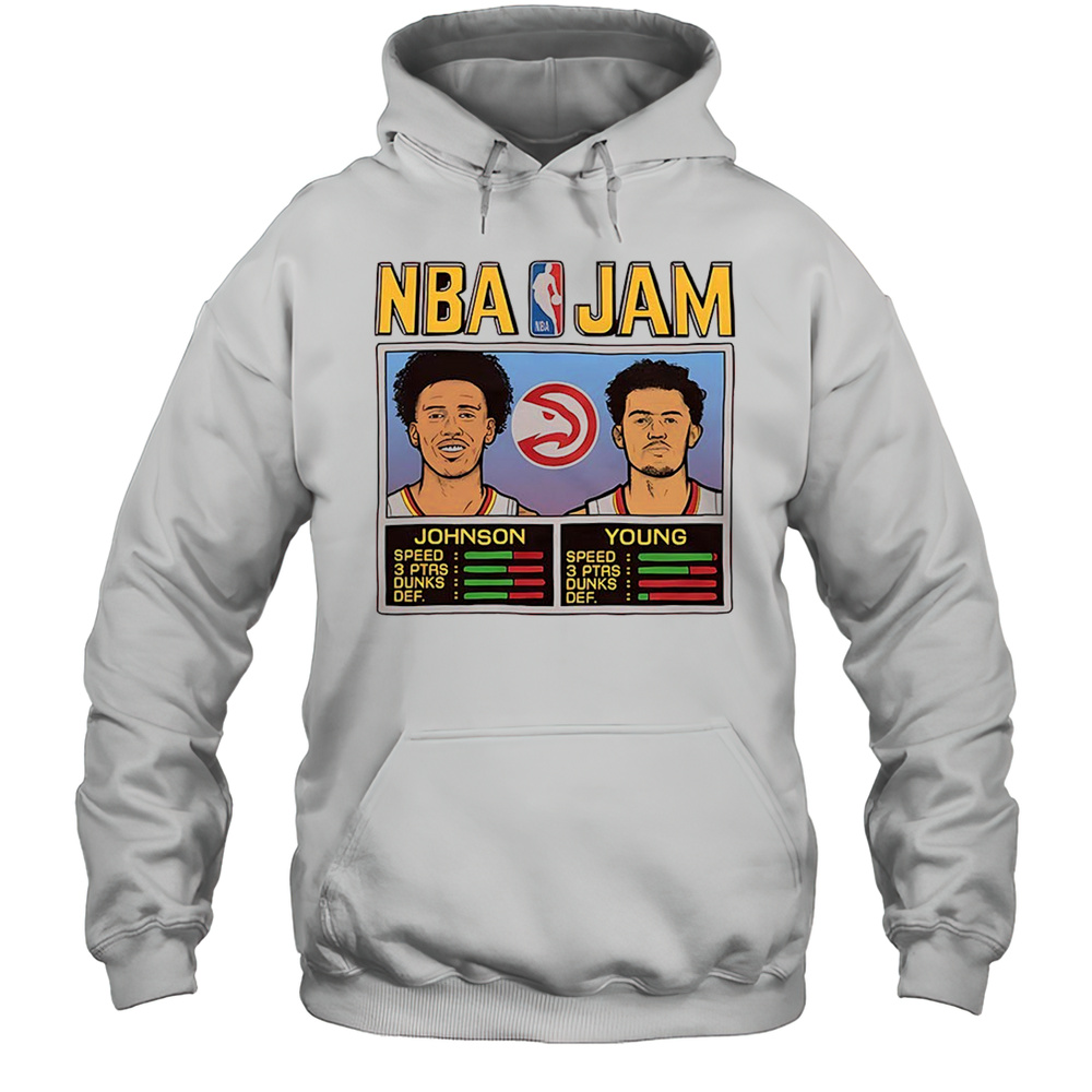 Jalen Johnson And DeAndre Hunter Atlanta Hawks NBA Jam Shirt Unisex Hoodie