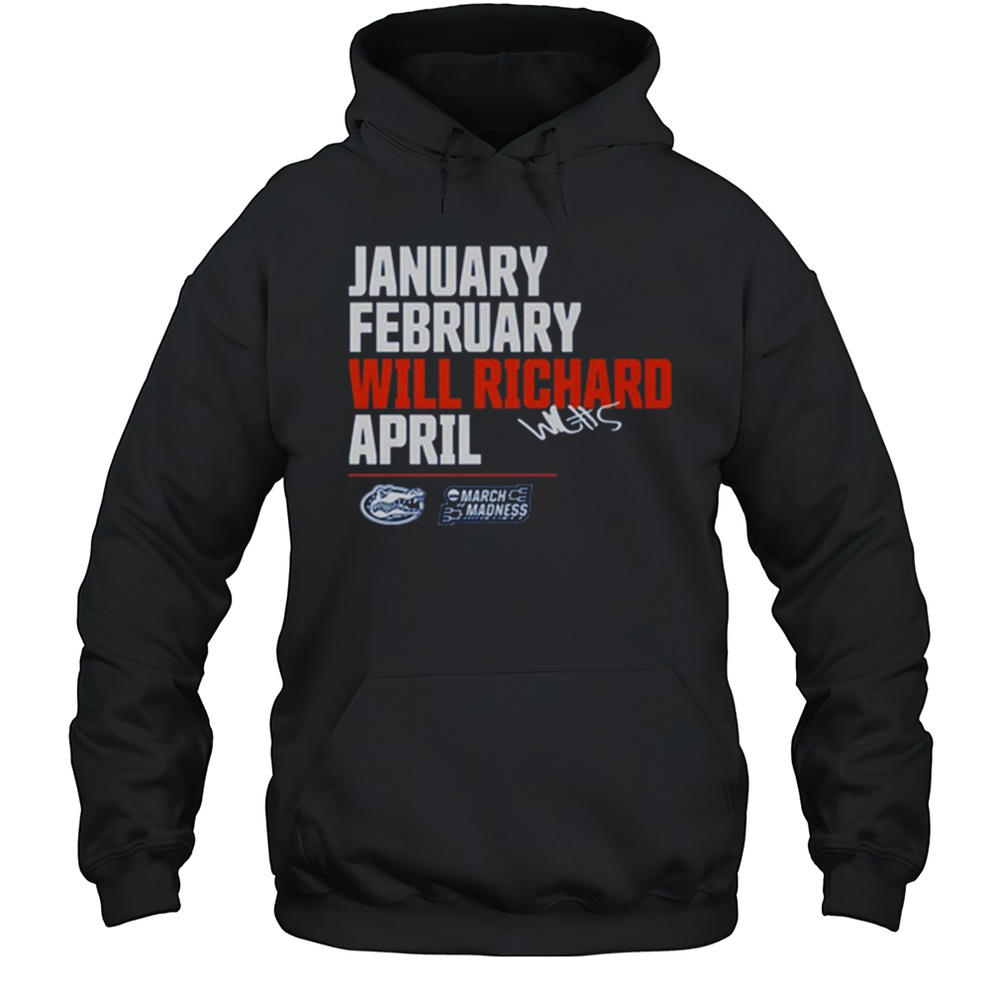 January February Will Richard April 2025 Florida Gators NCAA March Madness Calendar Signature Logo T-shirt Unisex Hoodie
