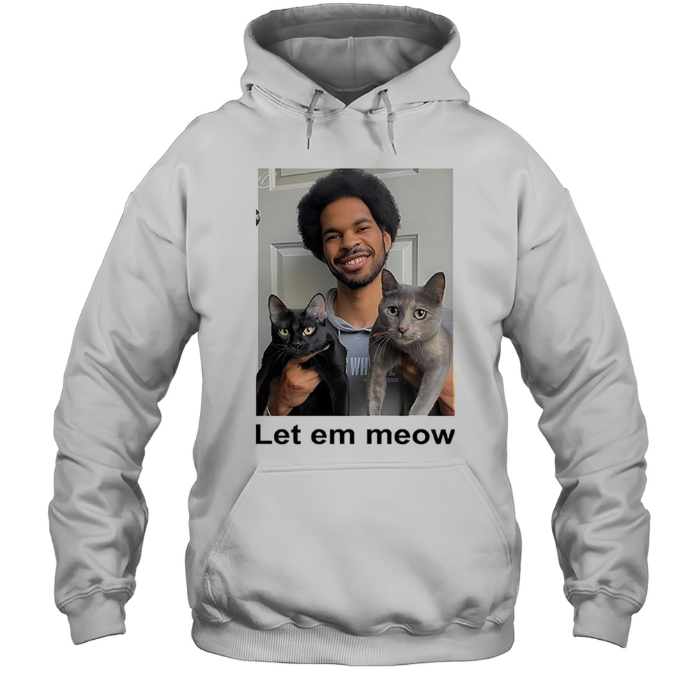 Jarrett Allen Wearing Let Em Meow Cats Shirt Unisex Hoodie
