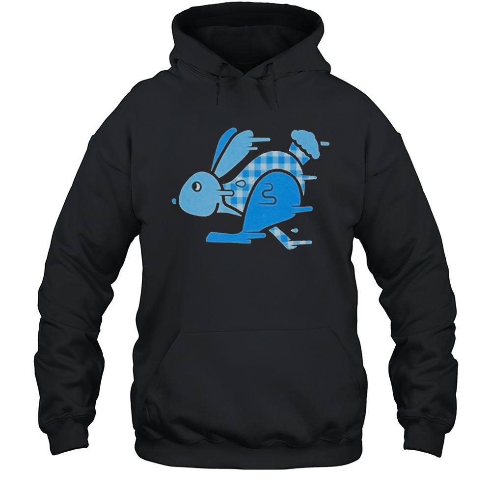 Johnnys Closet  Adult Large Gingham Rabbit Shirt Unisex Hoodie