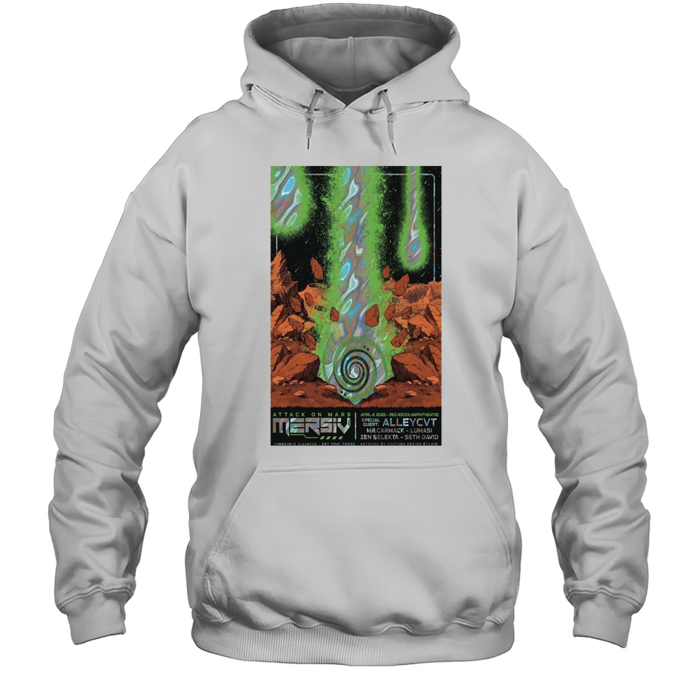 Mersiv April 4 2025 Red Rocks Amphitheatre Morrison CO Concert Attack On Mars T-shirt Unisex Hoodie