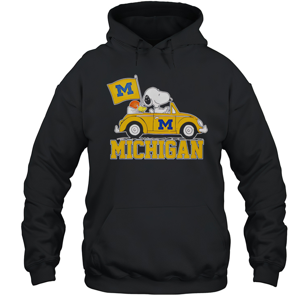 Michigan Wolverines Snoopy Go By Car Shirt Unisex Hoodie