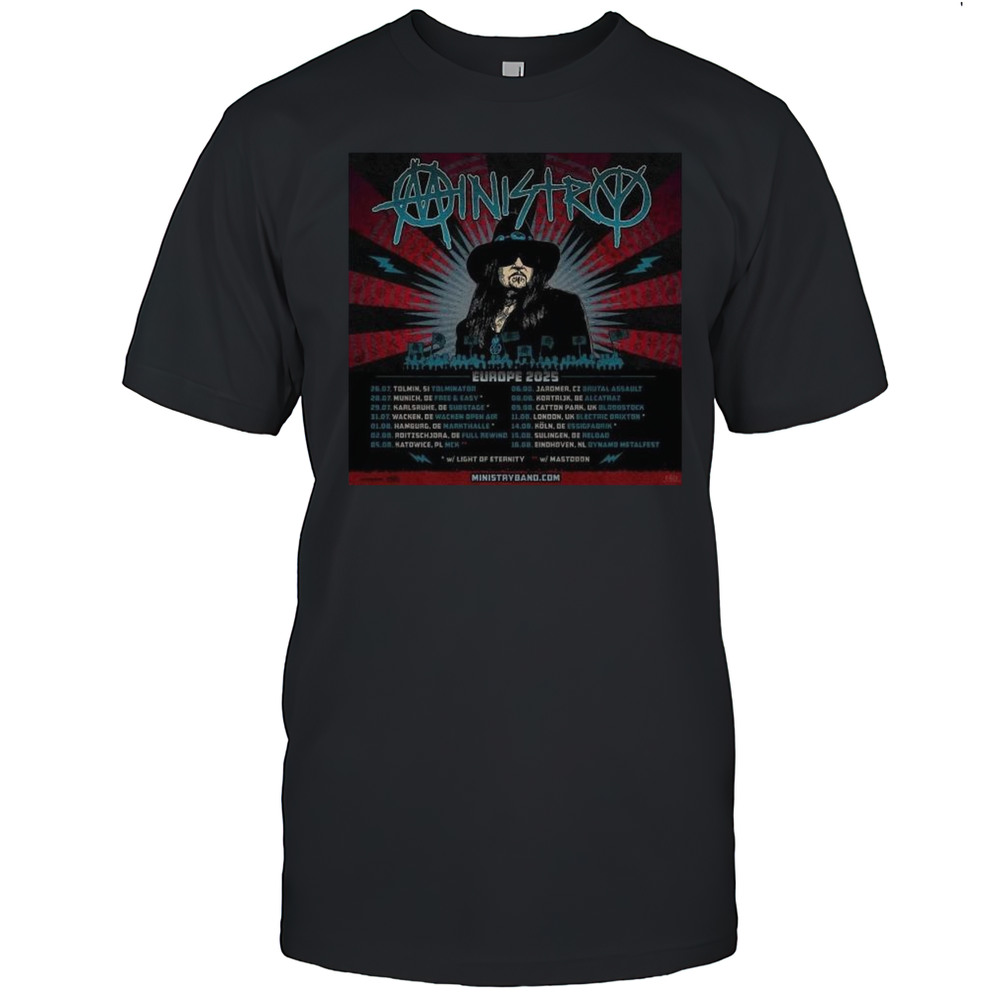 Ministry Europe Summer Tour 2025 Dates List Start In Tolmin SI On July 26 2025 Shirt