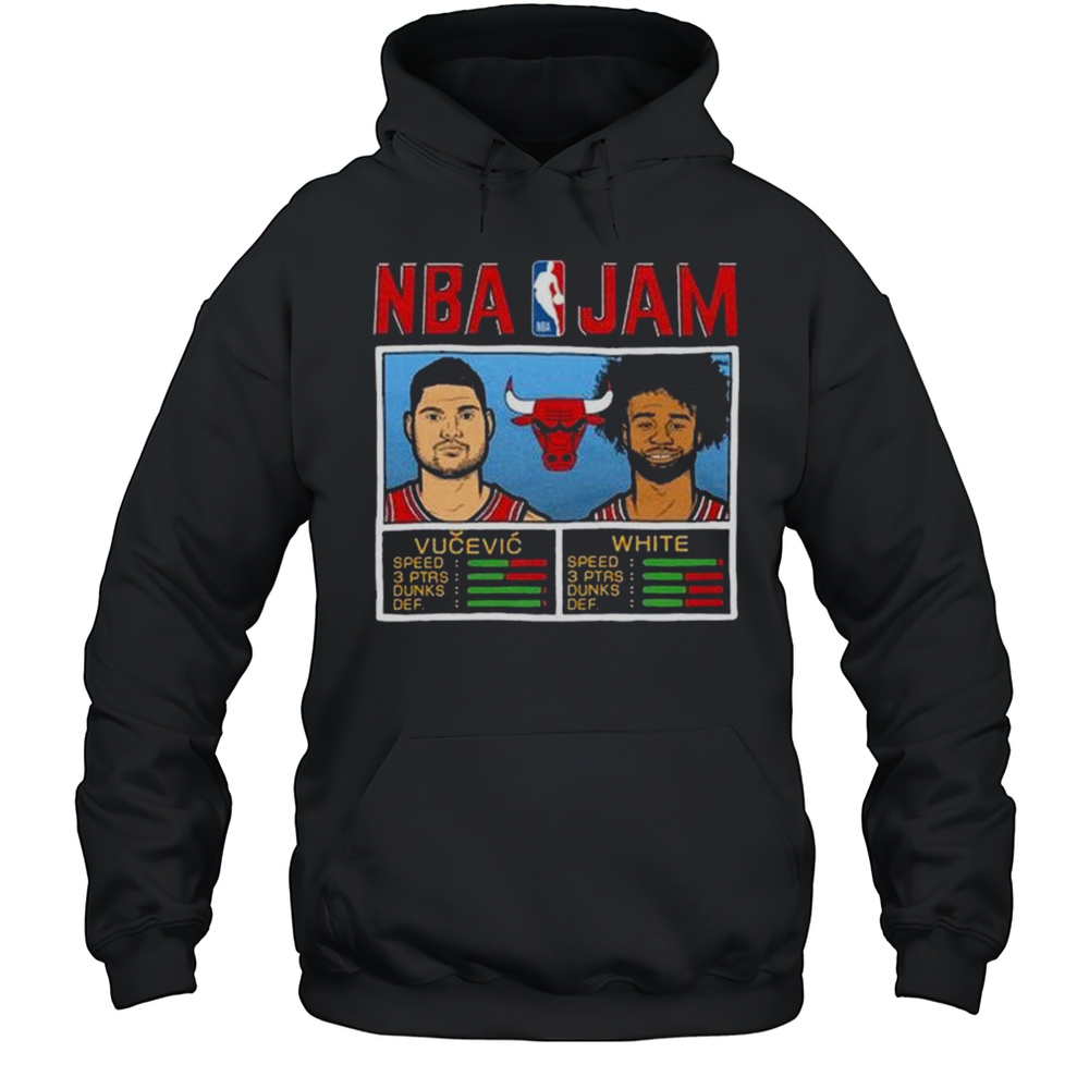 NBA Jam Bulls Vucevic And White Shirt Unisex Hoodie