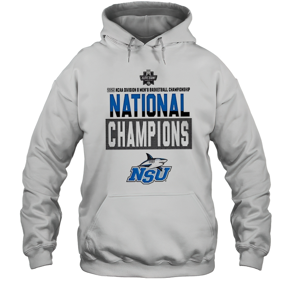 Nova Southeastern Sharks 2025 NCAA Division II Basketball National Champions Shirt Unisex Hoodie