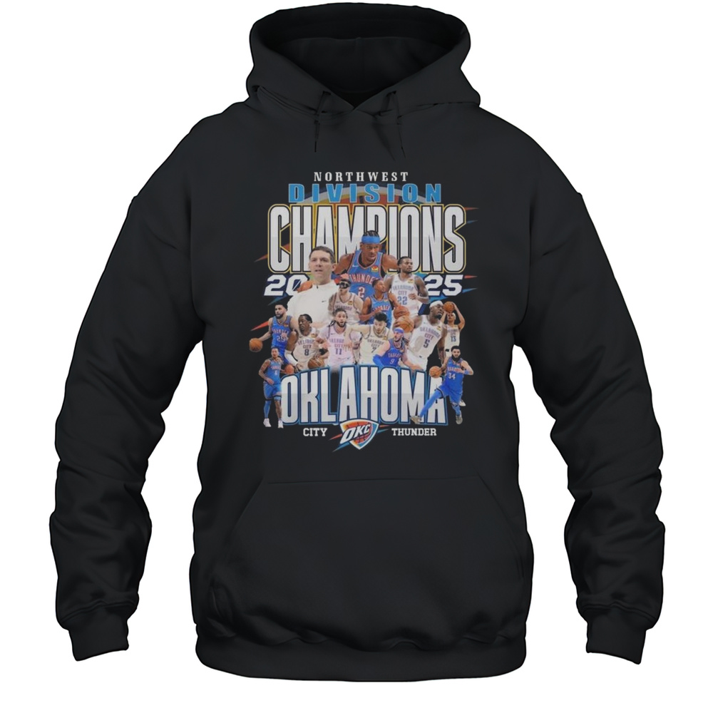 Oklahoma City Thunder Northwest Division Champions 2025 Shirt Unisex Hoodie