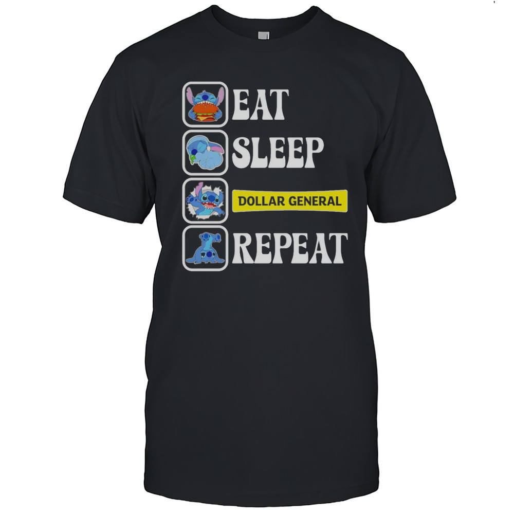 Stitch Eat Sleep Dollar General Repeat Shirt
