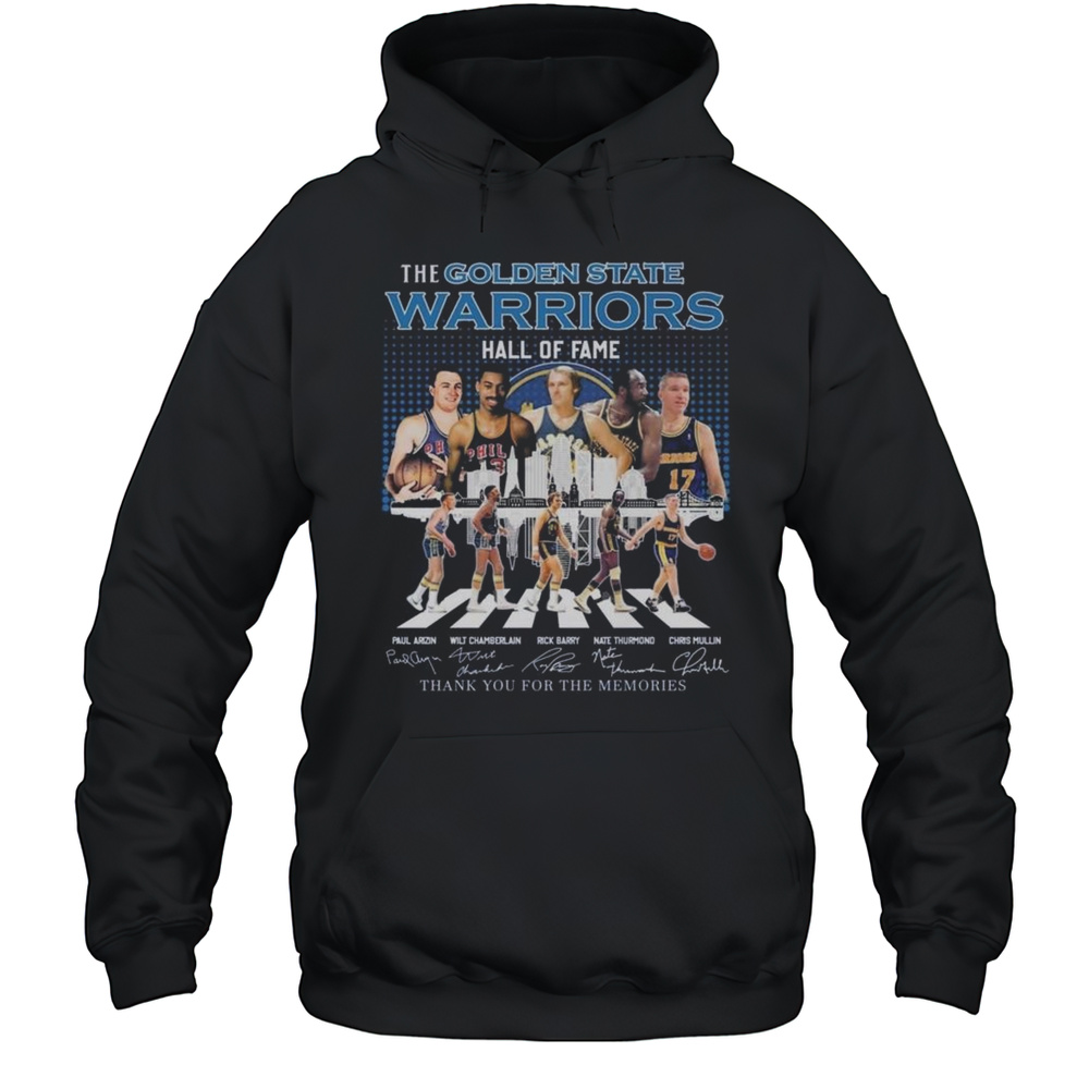 The Golden State Warriors Hall Of Fame Thank You For The Memories Signatures Walking Shirt Unisex Hoodie