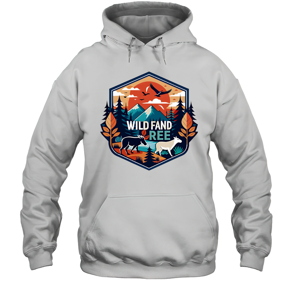 Wilderness Adventure Emblem Sunset Shirt Unisex Hoodie