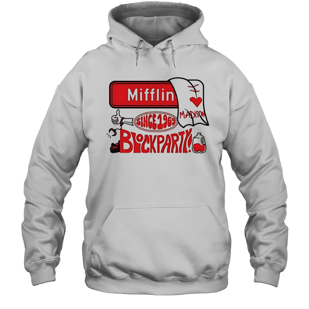 Wisconsin Badgers Mifflin St Block Party Since 1969 Shirt Unisex Hoodie