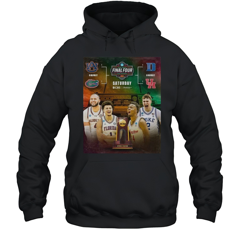2025 Mens Final Four Basketball Auburn Florida Duke And Houston Poster Shirt Unisex Hoodie