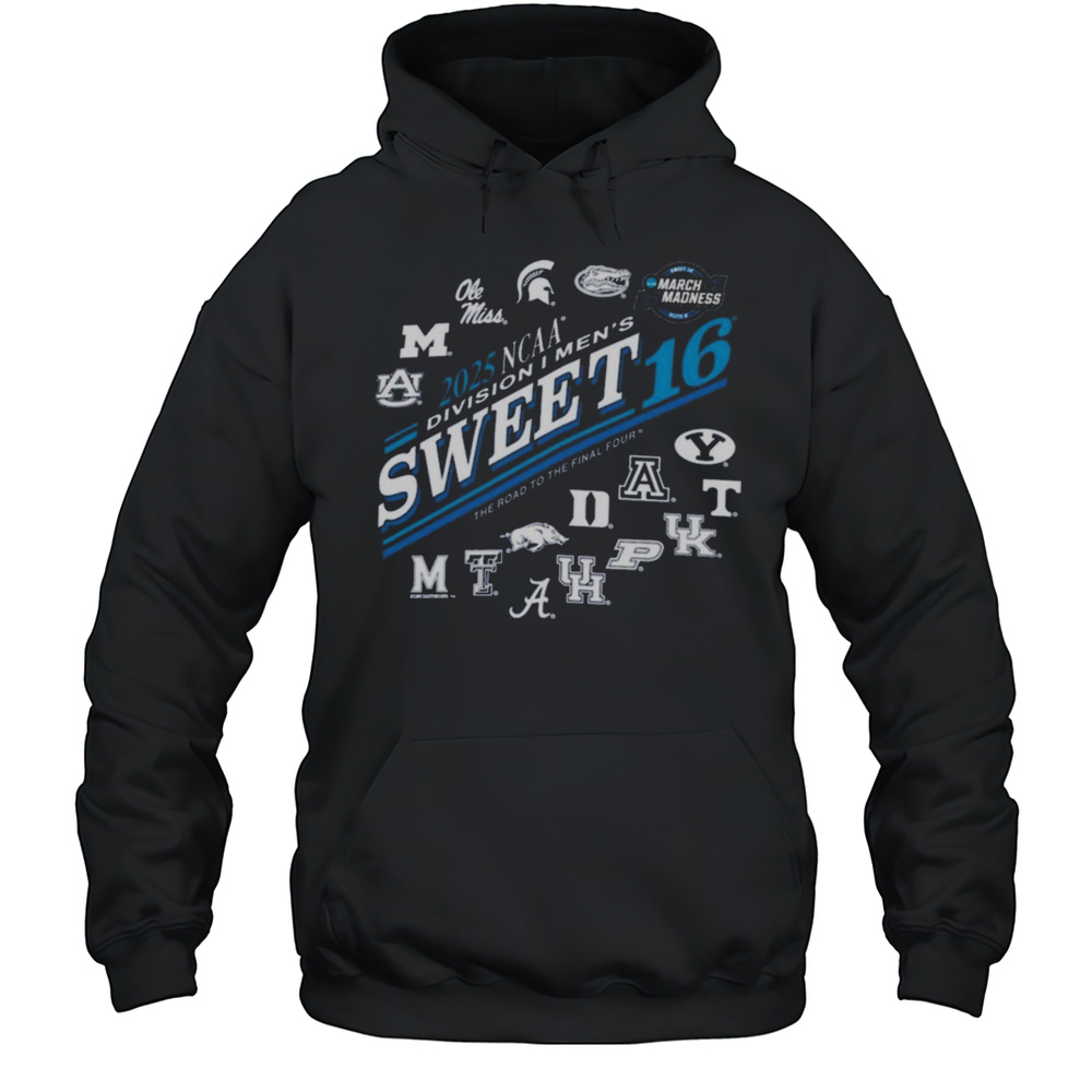 2025 NCAA Division I Mens Sweet 16 The Road To The Final Four March Madness T-Shirts Unisex Hoodie