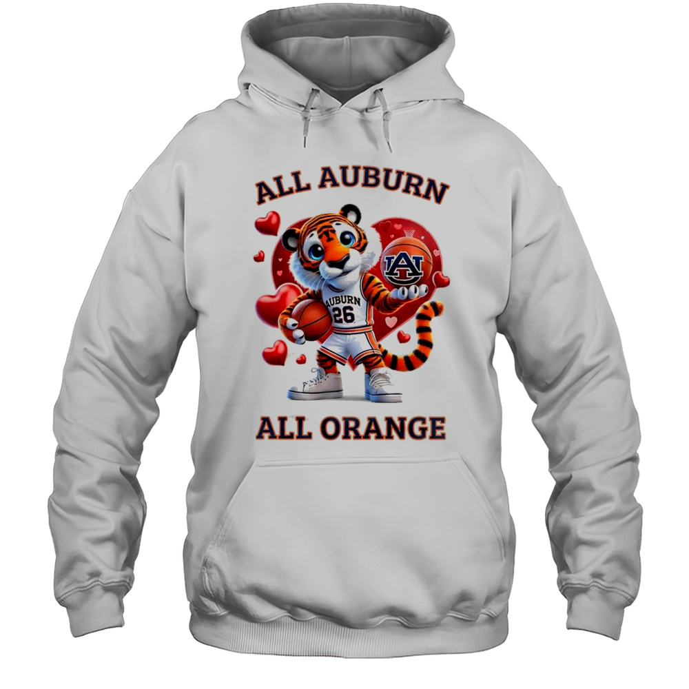 Auburn Tigers Basketball All Auburn All Orange Mascot Shirt Unisex Hoodie