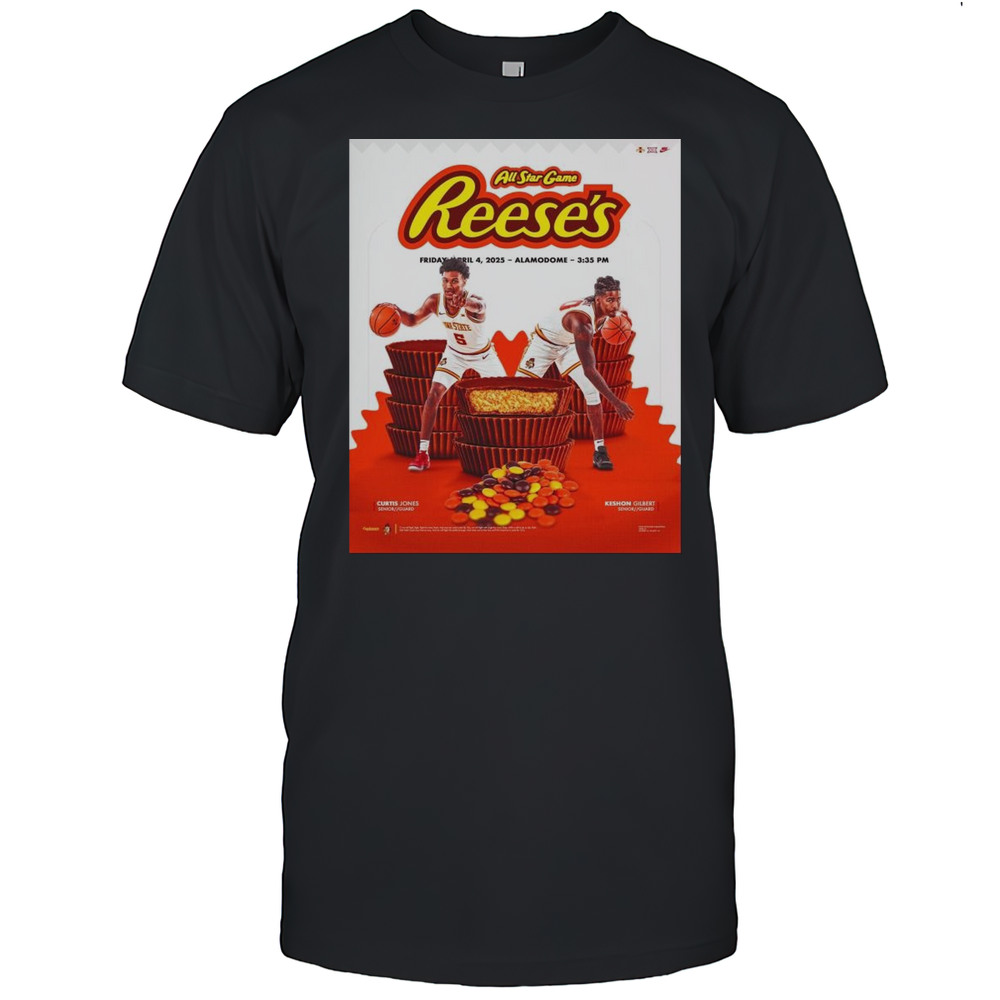 Curtis Jones Keshon Gilbert All Star Game Reeses Iowa State Mens Basketball April 4 2025 T-shirt Curtis Jones Keshon Gilbert All Star Game Reeses Iowa State Mens Basketball April 4 2025 T-shirt