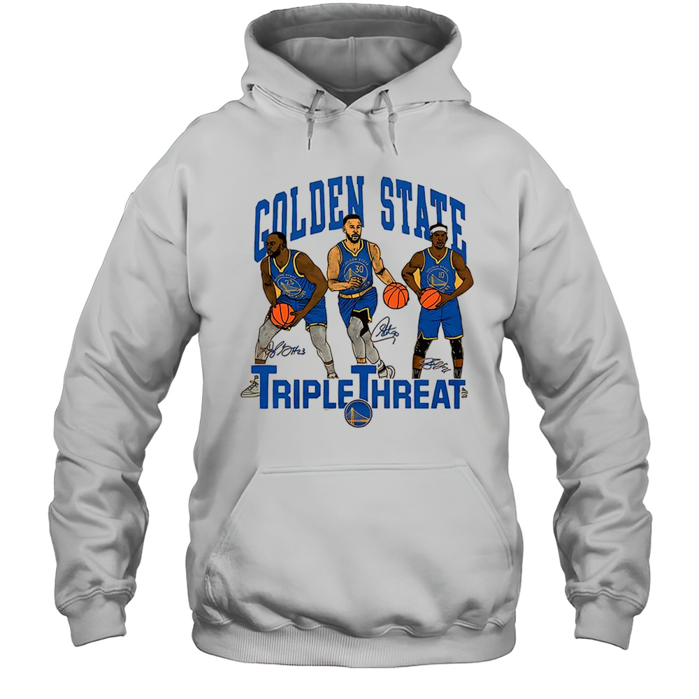 Golden State Warriors Triple Threat Draymond Green Stephen Curry Jimmy Butler III Shirt Unisex Hoodie