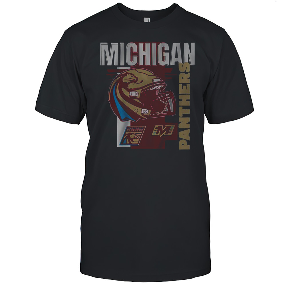 Nice Michigan Panthers Helmet Frame T-Shirt