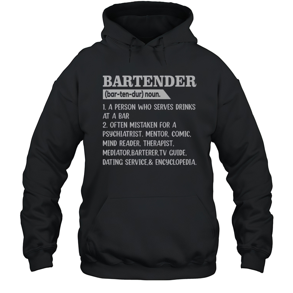 Official Bartender Definition Barkeeper Bar Bartender T-Shirt Unisex Hoodie