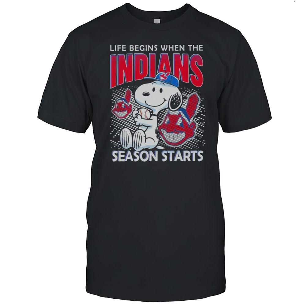 Snoopy Life Begins When The Cleveland Guardians Season Starts 2025 Shirt