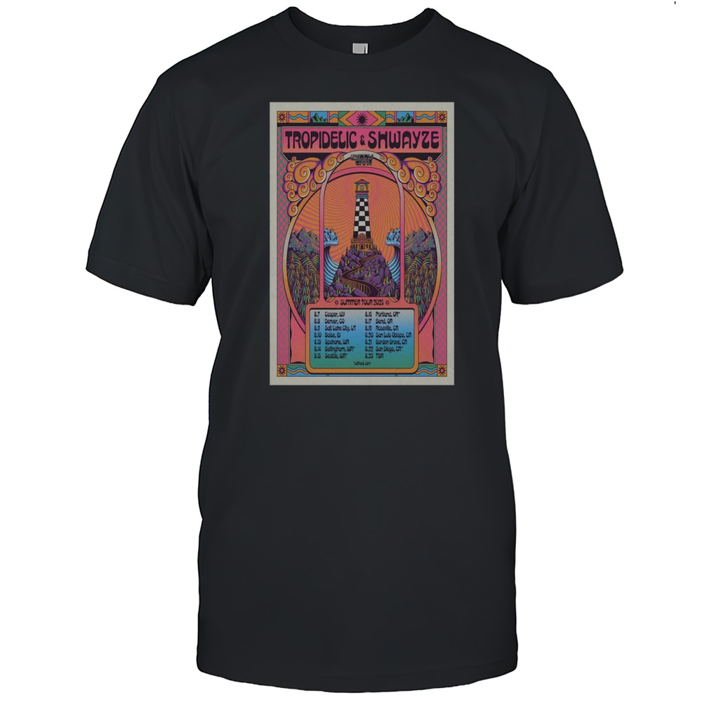 Tropidelic And Shwayze Summer Tour 2025 8.7 Casper WY 8.8 Denver CO 8.9 Salt Lake City UT T-shirt Tropidelic And Shwayze Summer Tour 2025 8.7 Casper WY 8.8 Denver CO 8.9 Salt Lake City UT T-shirt