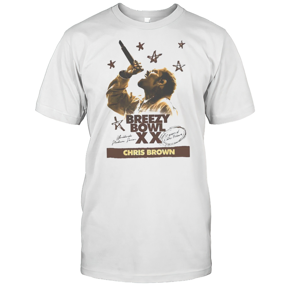 Chris Brown Breezy Bowl XX Tour 2 Sided 20 Years Of Chris Brown Shirt