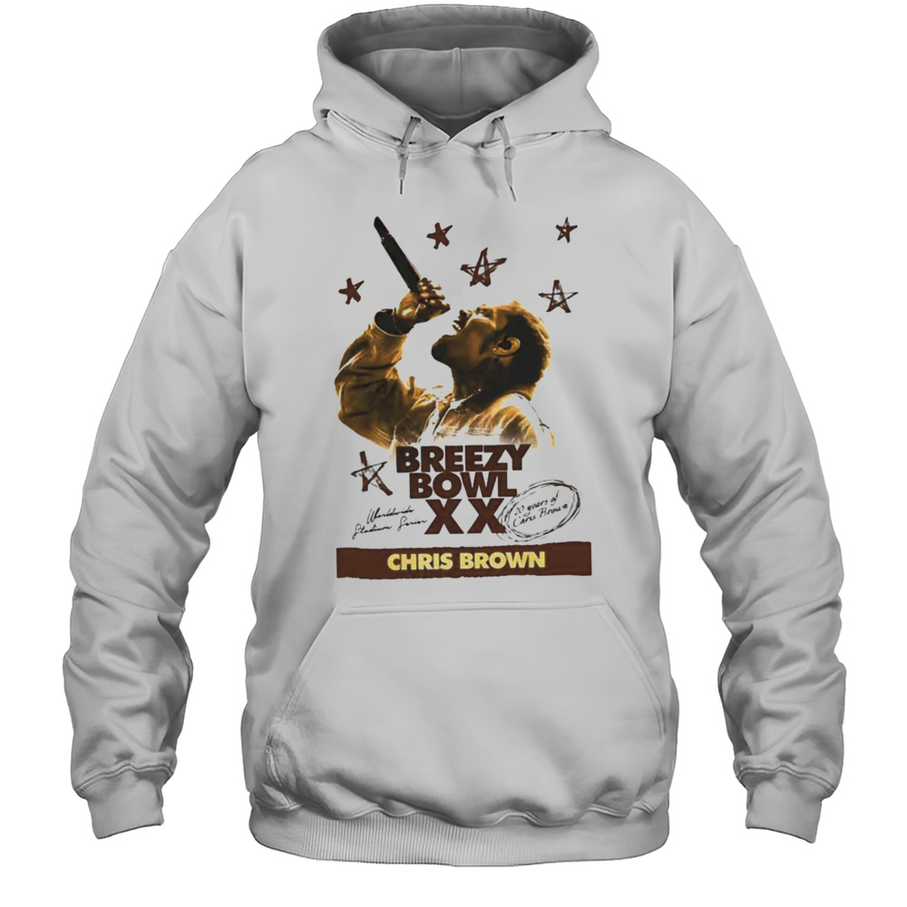 Chris Brown Breezy Bowl XX Tour 2 Sided 20 Years Of Chris Brown Shirt Unisex Hoodie
