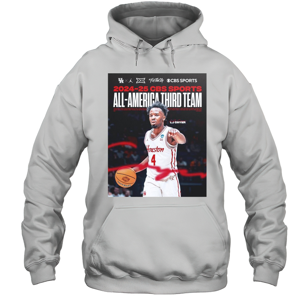 Houston Cougars Basketball 2024-25 CBS Sports All-America Third Team L.J. Cryer Signature T-shirt Unisex Hoodie
