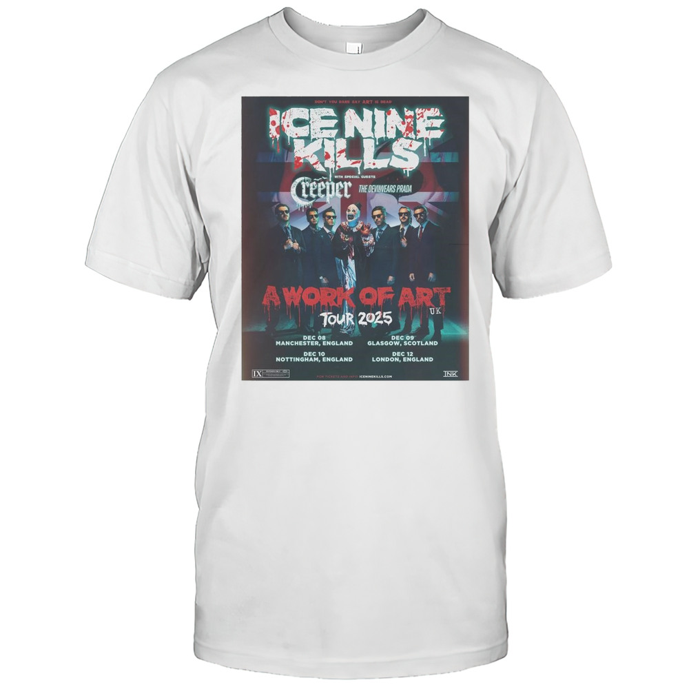 Ice Nine Kills Creeper With Special Guests The Devil Wears Prada A Work Of Art Tour 2025 T-shirt