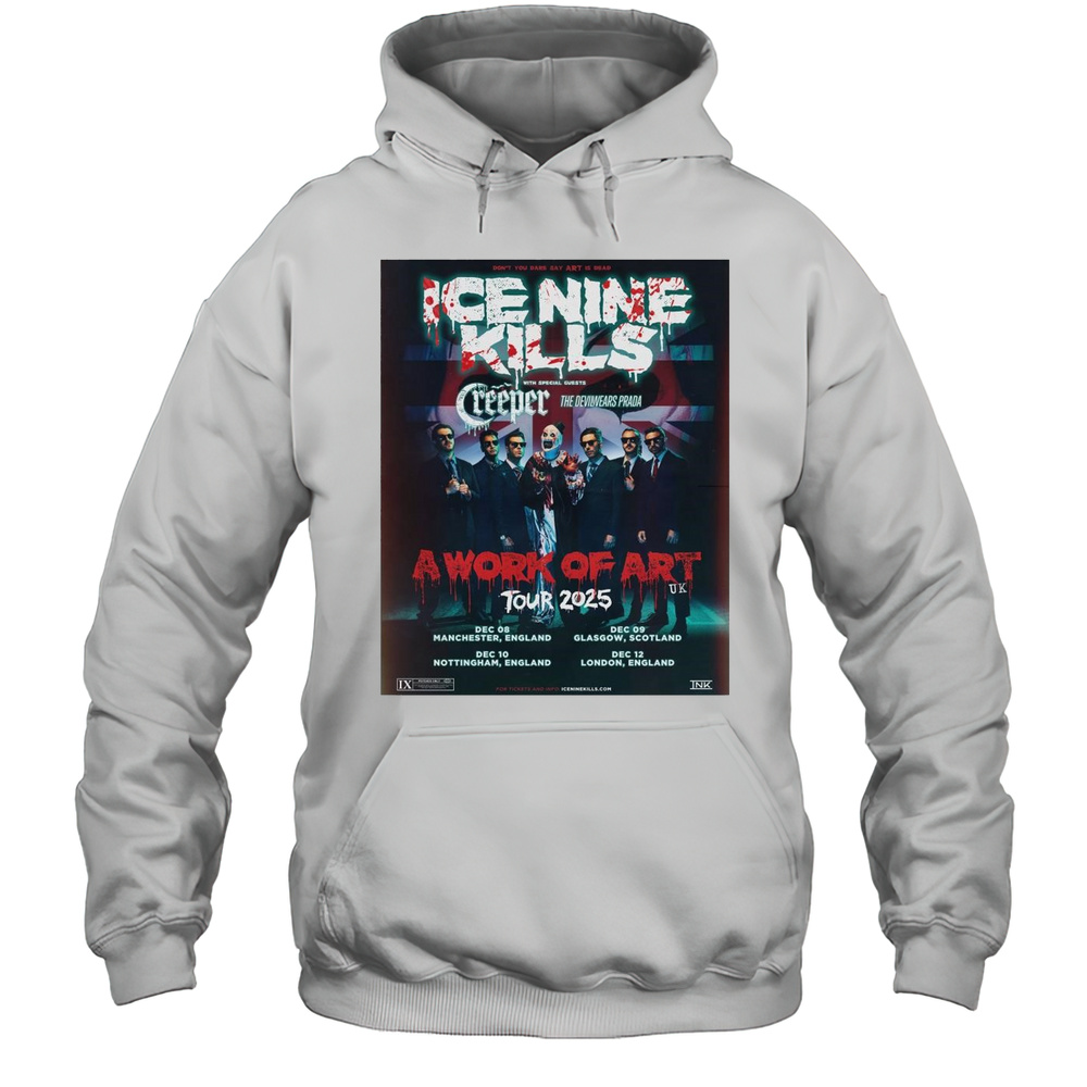 Ice Nine Kills Creeper With Special Guests The Devil Wears Prada A Work Of Art Tour 2025 T-shirt Unisex Hoodie