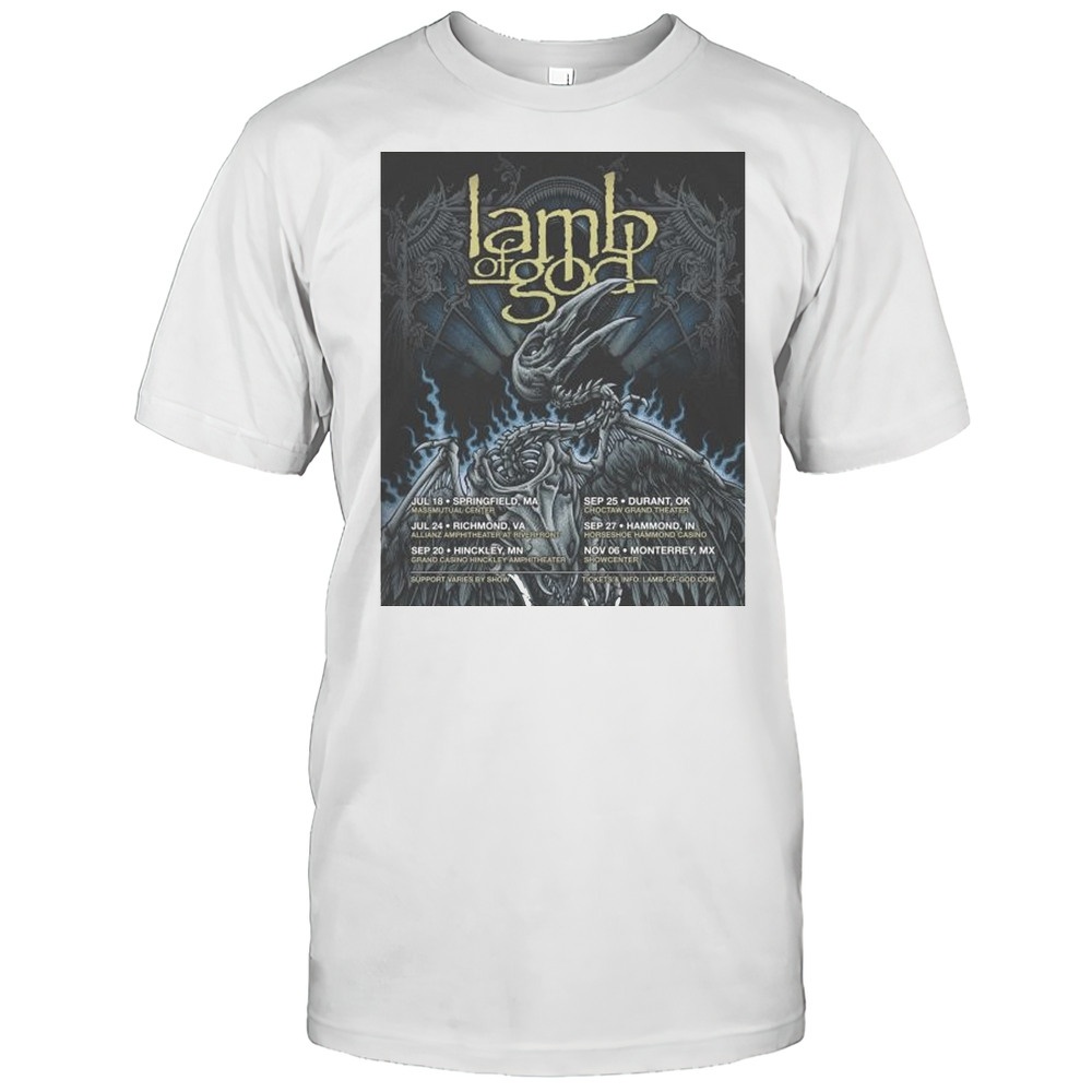 Lamb Of God Jul 18 Sep 20 2025 Hinckley MN Grand Casino Hinckley Amphitheatre T-shirt