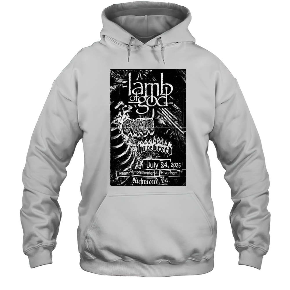 Lamb Of God Richmond VA Jul 24th 2025 Allianz Amphitheater At Riverfront T-shirt Unisex Hoodie