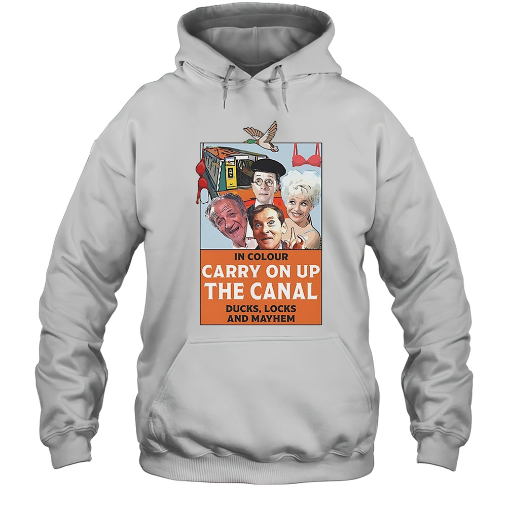 Narrowboat In Colour Carry On Up The Canal Duck Locks And Mayhem Shirt Unisex Hoodie