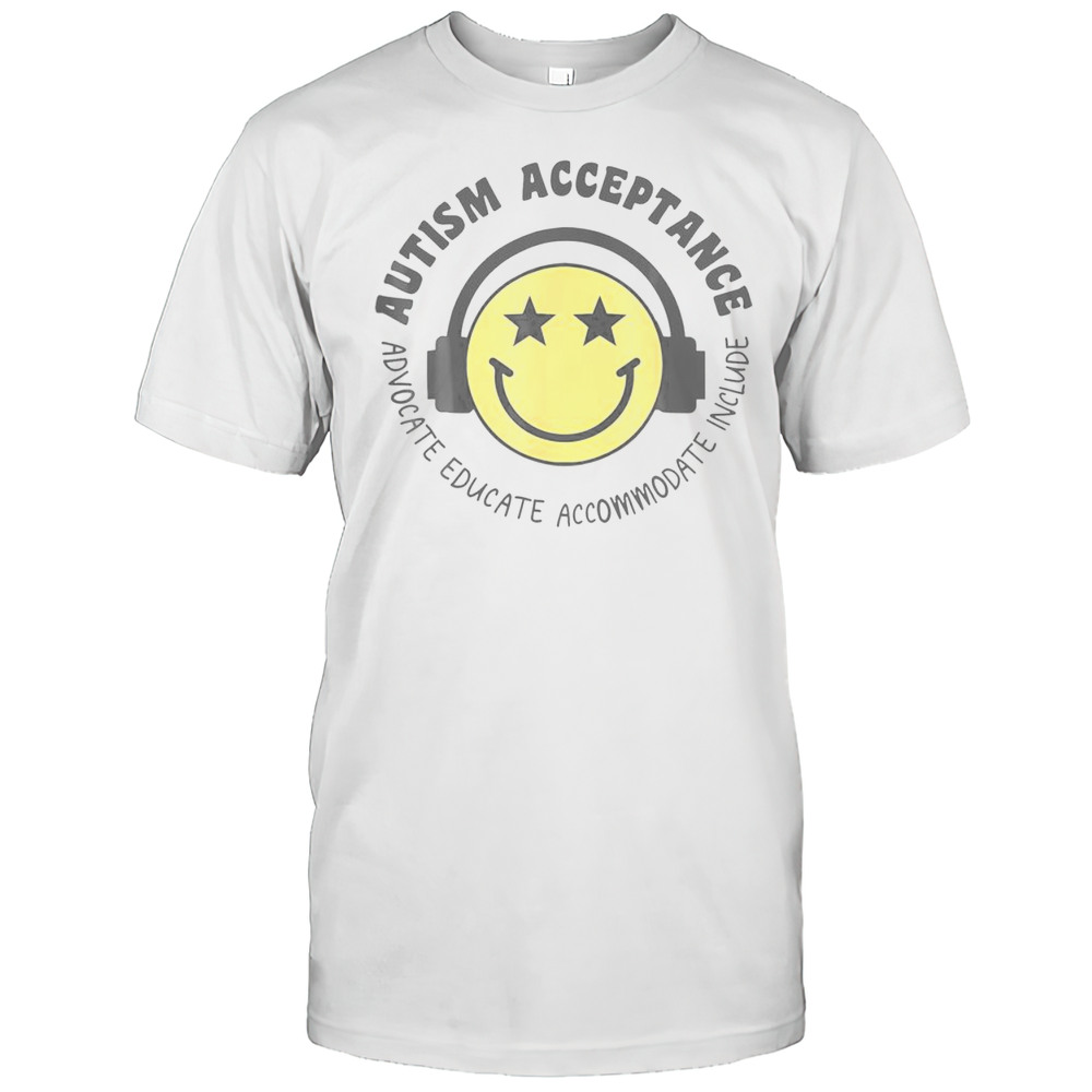Nice Autism Acceptance Autism Awareness Smile Face Boy T-Shirt