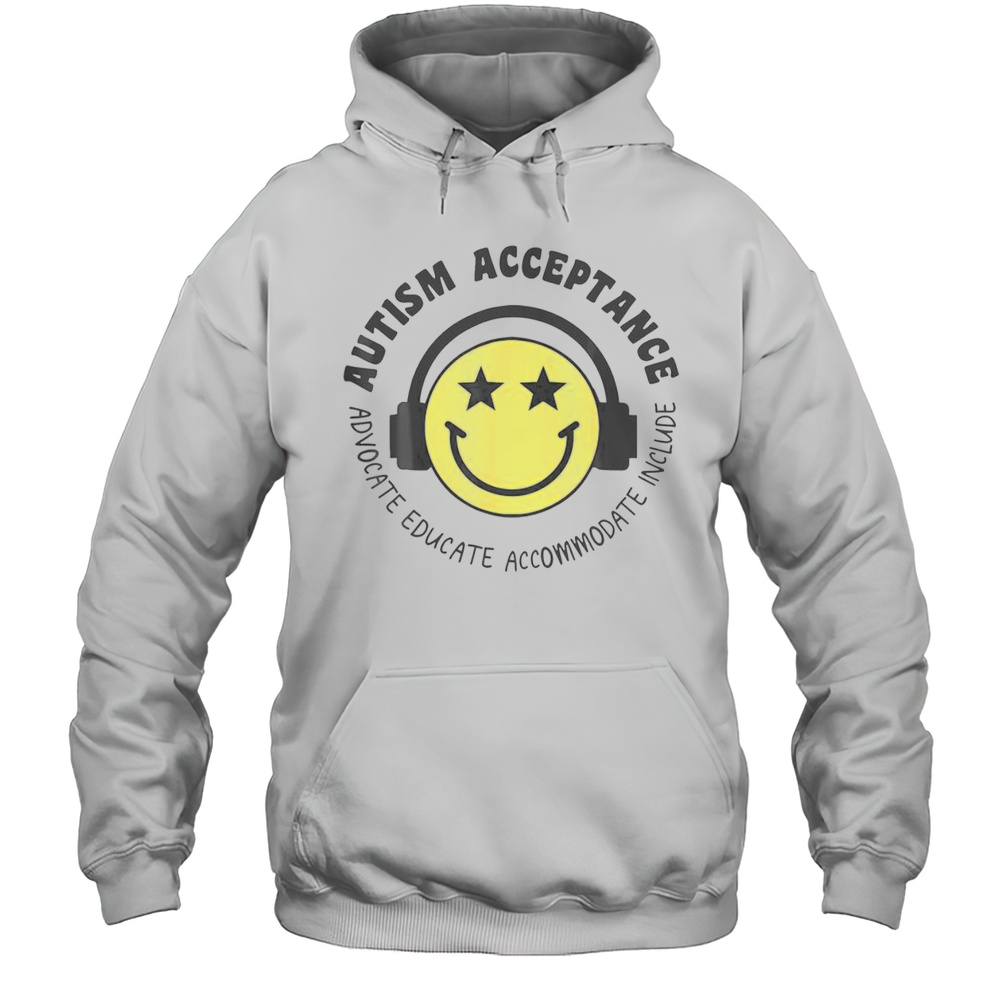 Nice Autism Acceptance Autism Awareness Smile Face Boy T-Shirt Unisex Hoodie