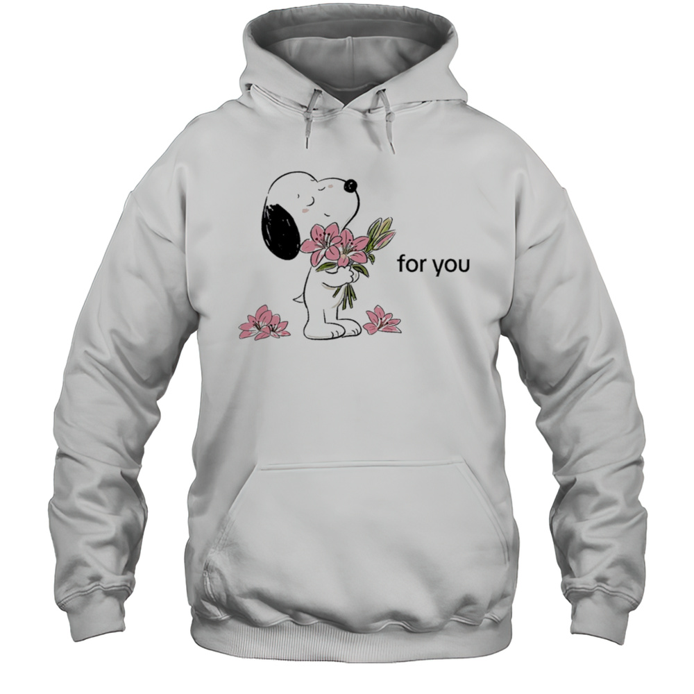 Snoopy Hug Flowers For You Shirt Unisex Hoodie