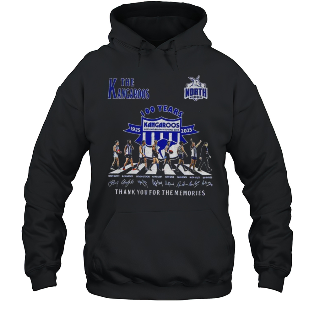 The Kangaroos North Melbourne Football Club 100 Years Abbey Road Signatures Shirt Unisex Hoodie
