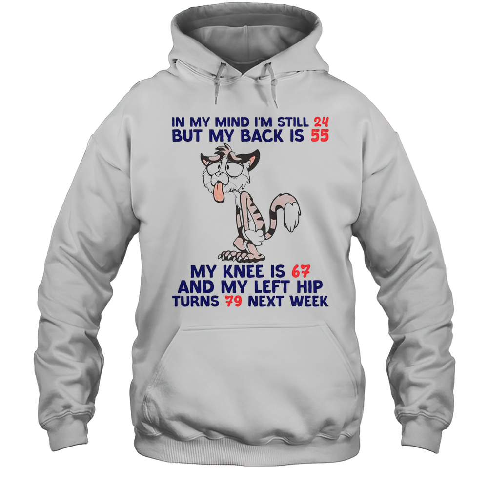 Top Cat In My Mind Im Still 24 But My Back Is 55 My Knee Is 67 T-Shirt Unisex Hoodie