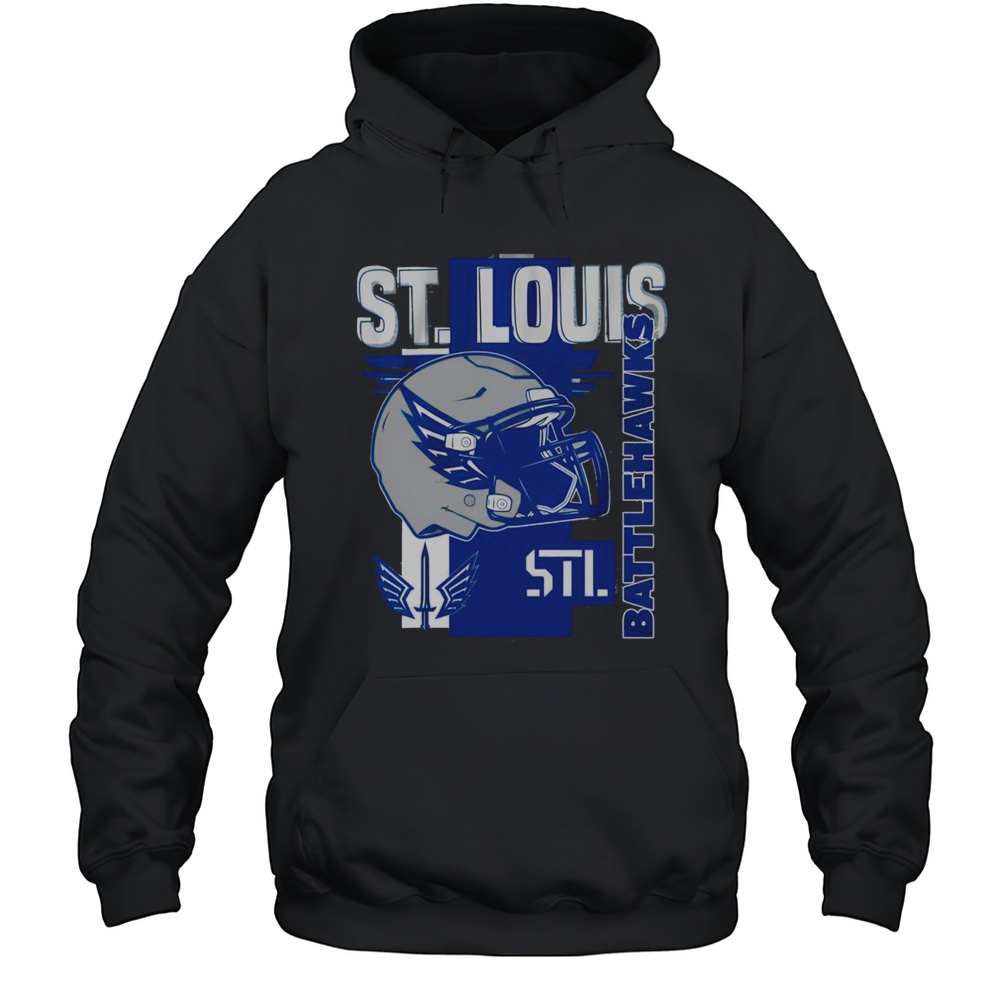 Top St Louis Battlehawks Helmet Frame T-Shirt Unisex Hoodie